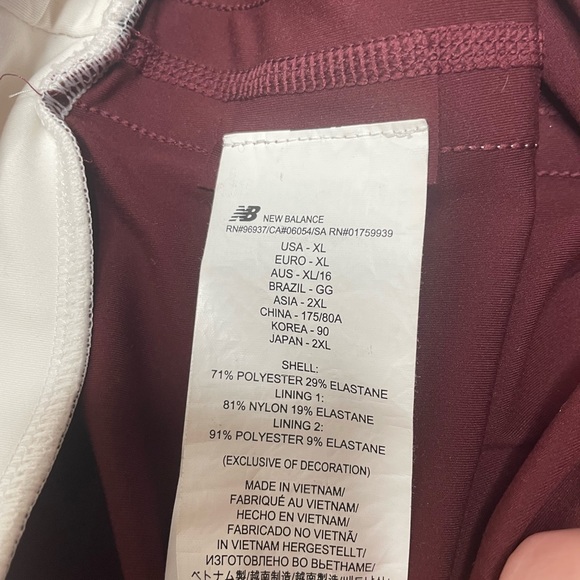 New Balance x STAUD - Athletic Legging - Burgundy - Size XL - Picture 8 of 8